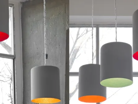 Lampada realizzata in resina e vernice cemento Bin Cemento di In-Es Artdesign