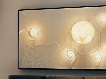 Lampada in resina con cornice in legno Lunar Dance di In-Es Artdesign